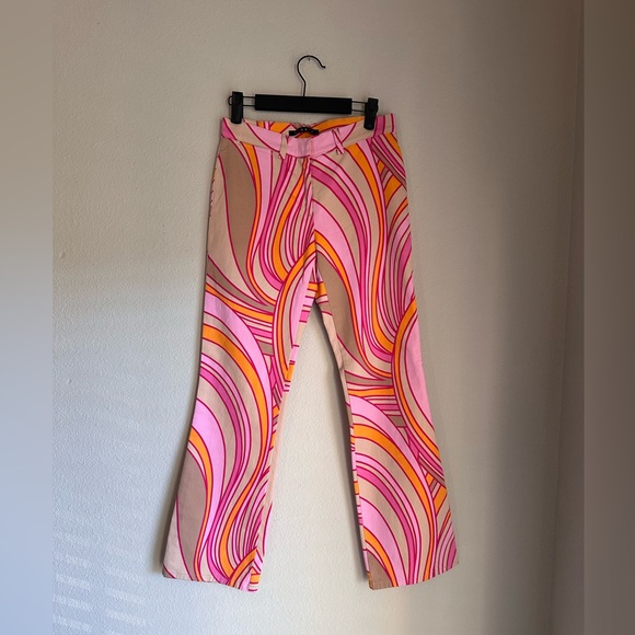VTG Theory Pink Groovy Print Pants - Picture 1 of 4